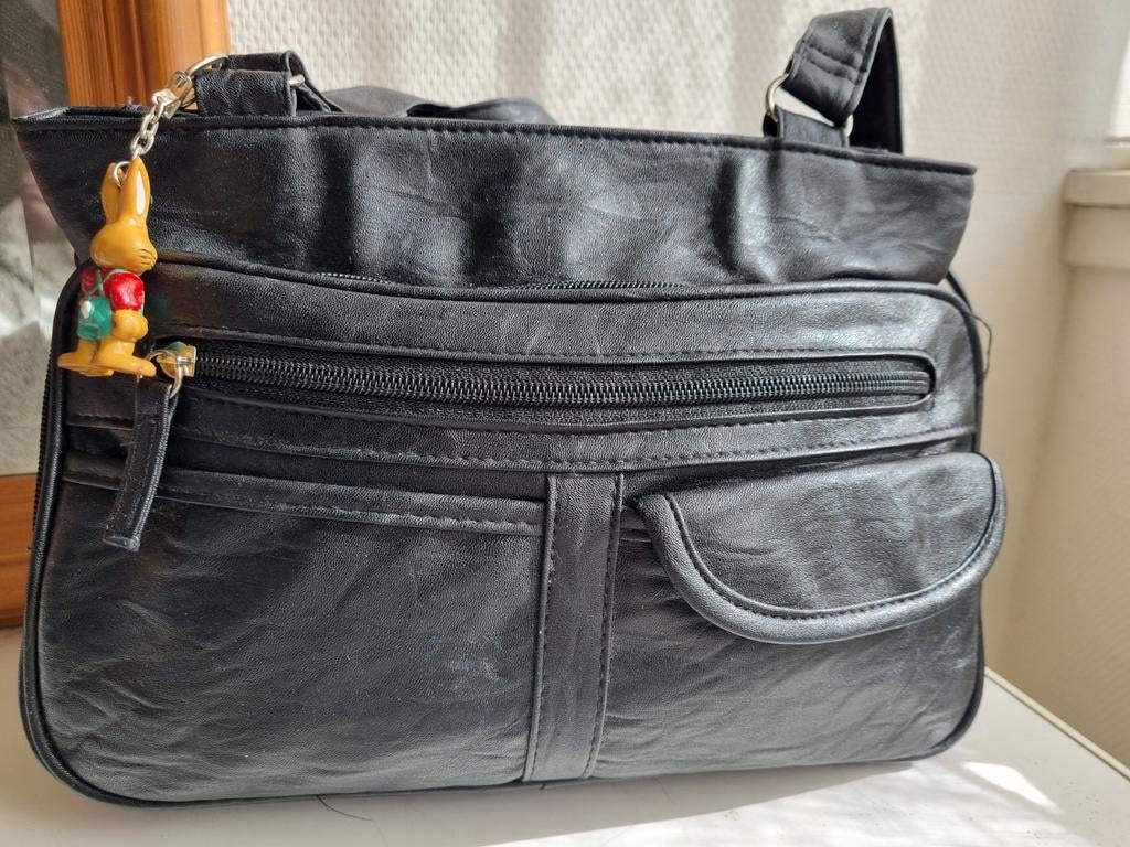 Herwalt handtas zwart met veel ruimte, handcrafted., 30 cm of meer, Zwart, Minder dan 40 cm, Minder dan 35 cm
