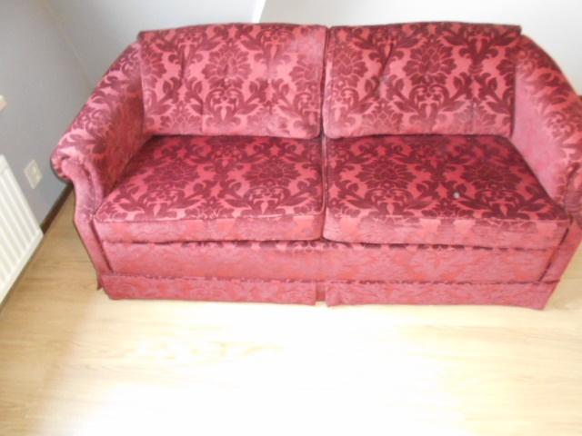 2/3 persoons BIELEFELD bankstel rood velours /, Ophalen, Gebruikt, 150 tot 200 cm, Driepersoons