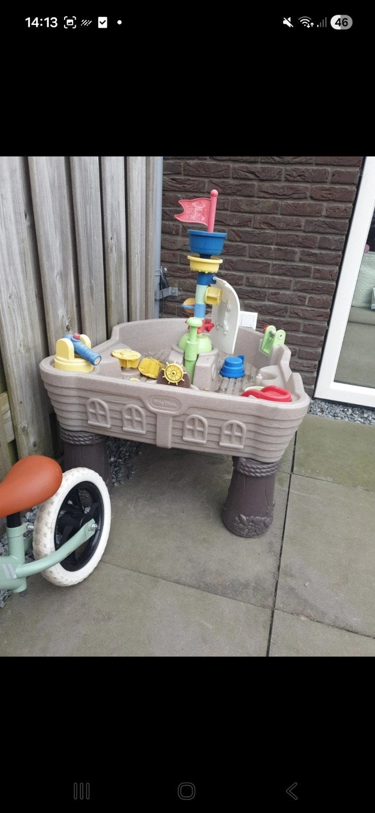 Piraat boot zandtafel,  looptauto/ auto speelgoed, Ophalen of Verzenden, Gebruikt, Loopvoertuig