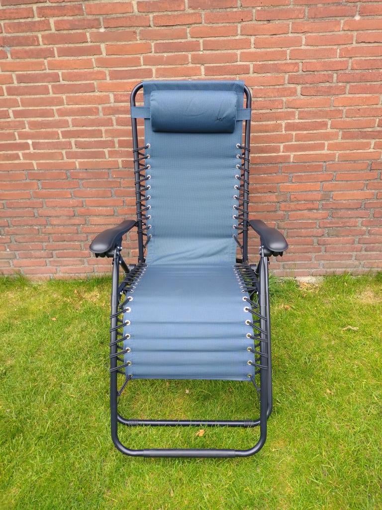 Verstelbare relaxstoel - Zero Gravity - Grijs, Ophalen of Verzenden, Zo goed als nieuw, Campingstoel