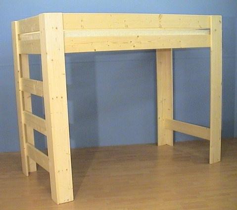 Massief houten hoogslaper 8 hoogtes 80x180 t/m 100x220 cm, 90 cm, Ophalen of Verzenden, Stapelbed, Nieuw