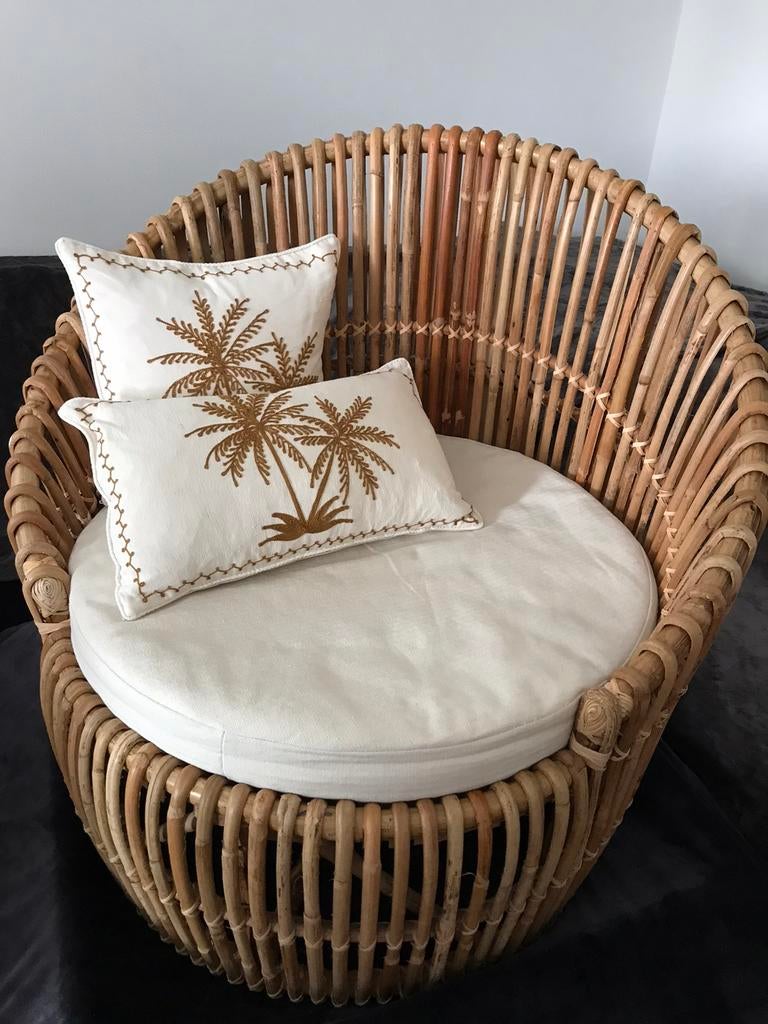 2 kussen hoezen Bali met palmboom nieuw kussenhoes, Huis en Inrichting, Ophalen of Verzenden, Nieuw, Overige kleuren, Rechthoekig