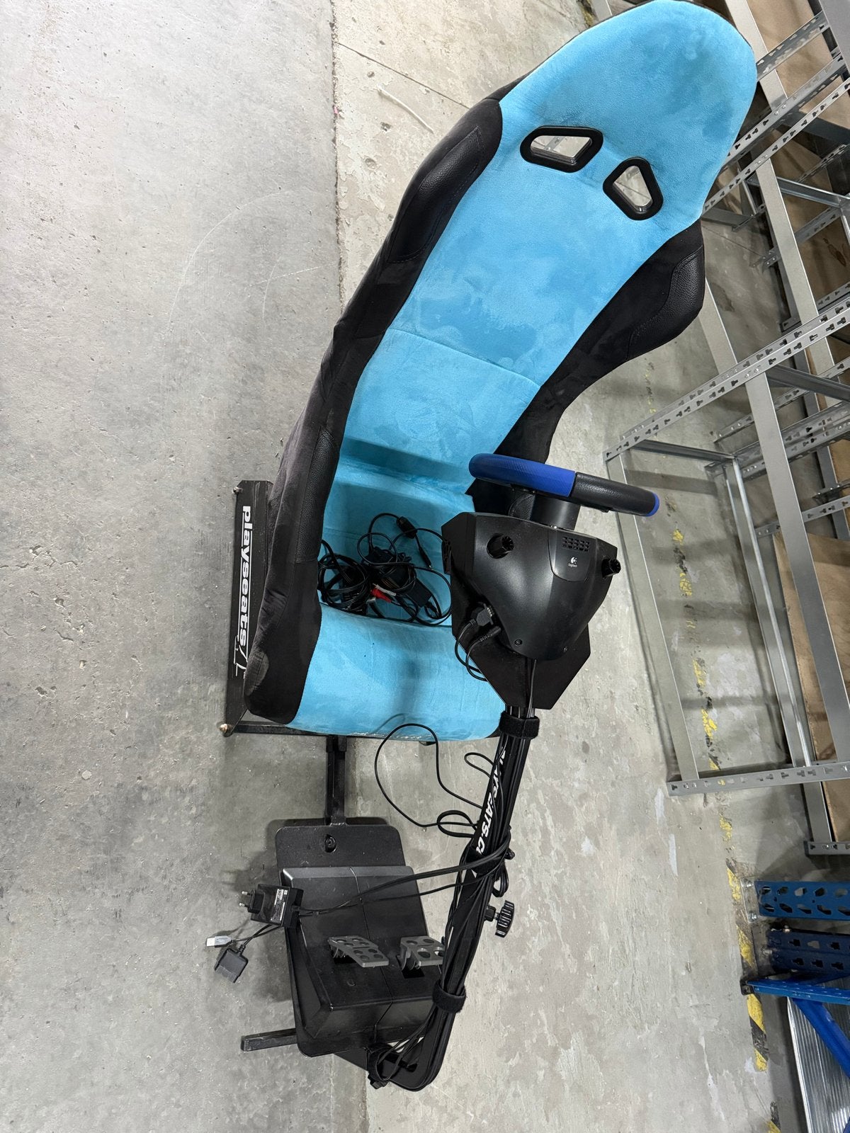 Playseat met Logitech racestuur en pedalen, Ophalen, Overige merken, Gebruikt