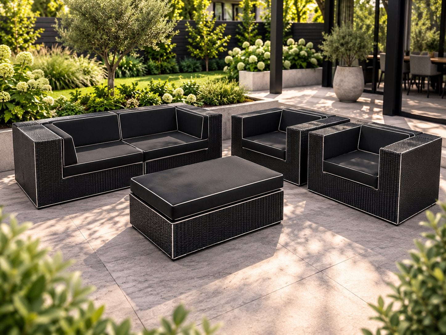 Borek Provence Loungeset Tuinset, Tuin en Terras, Ophalen of Verzenden, Zo goed als nieuw, Wicker, Hocker