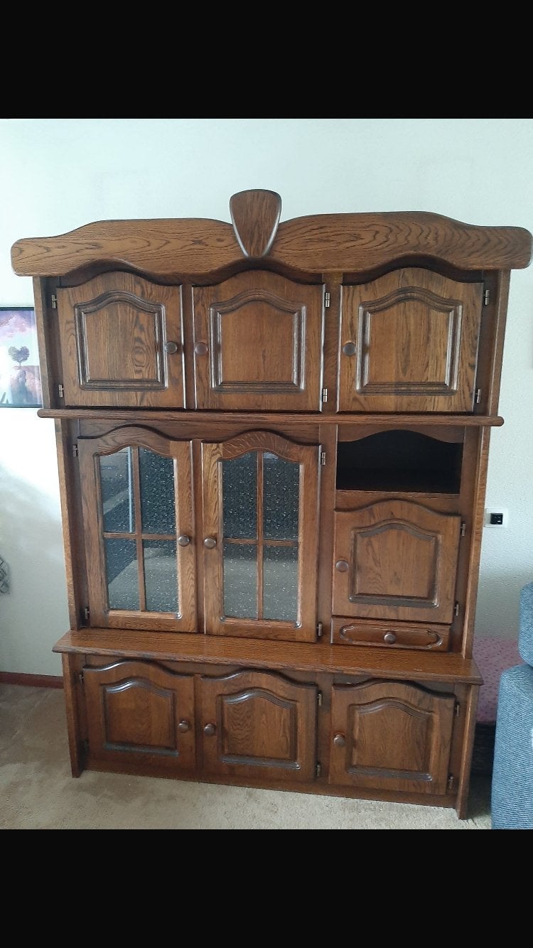Massief Eiken Buffetkast, Huis en Inrichting, Kasten | Buffetkasten, Ophalen, Gebruikt, Eikenhout, 150 tot 200 cm