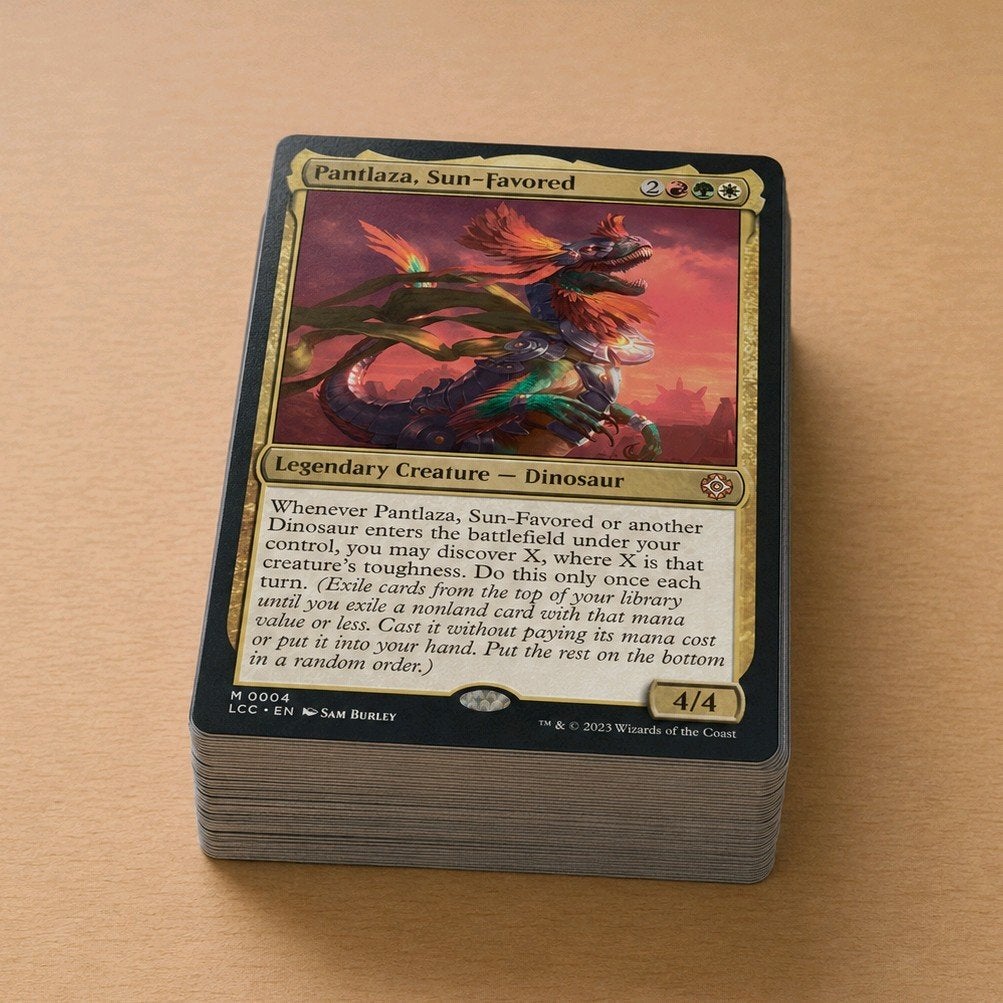 MTG Commander Deck Pantlaza Sun-Favored (Dinosaur Deck), Ophalen of Verzenden, Zo goed als nieuw, Speeldeck