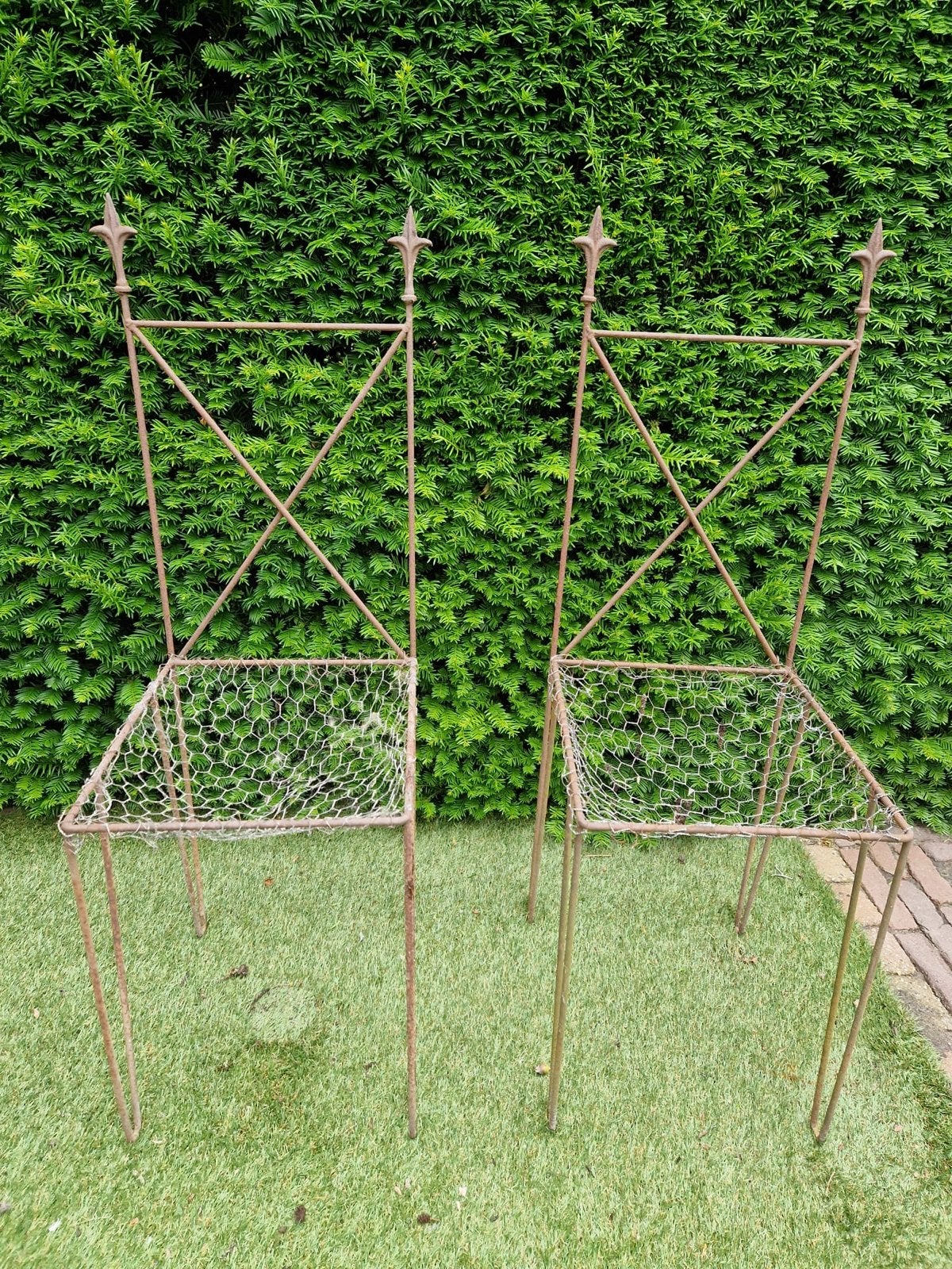 Decoratieve tuinstoelen van metaal - set van 2, Tuin en Terras, Ophalen, Gebruikt, Metaal