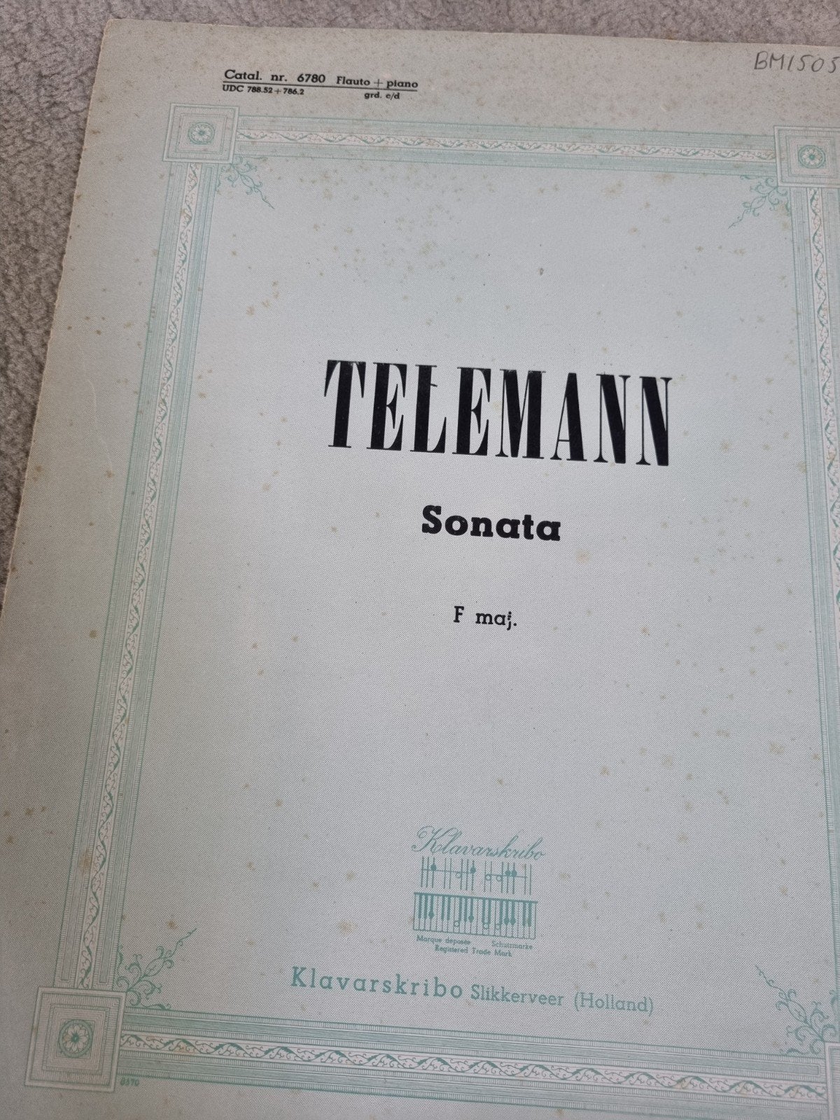 klavarskribo, Teleman Sonate F maj., Ophalen of Verzenden, Gebruikt, Artiest of Componist, Klassiek