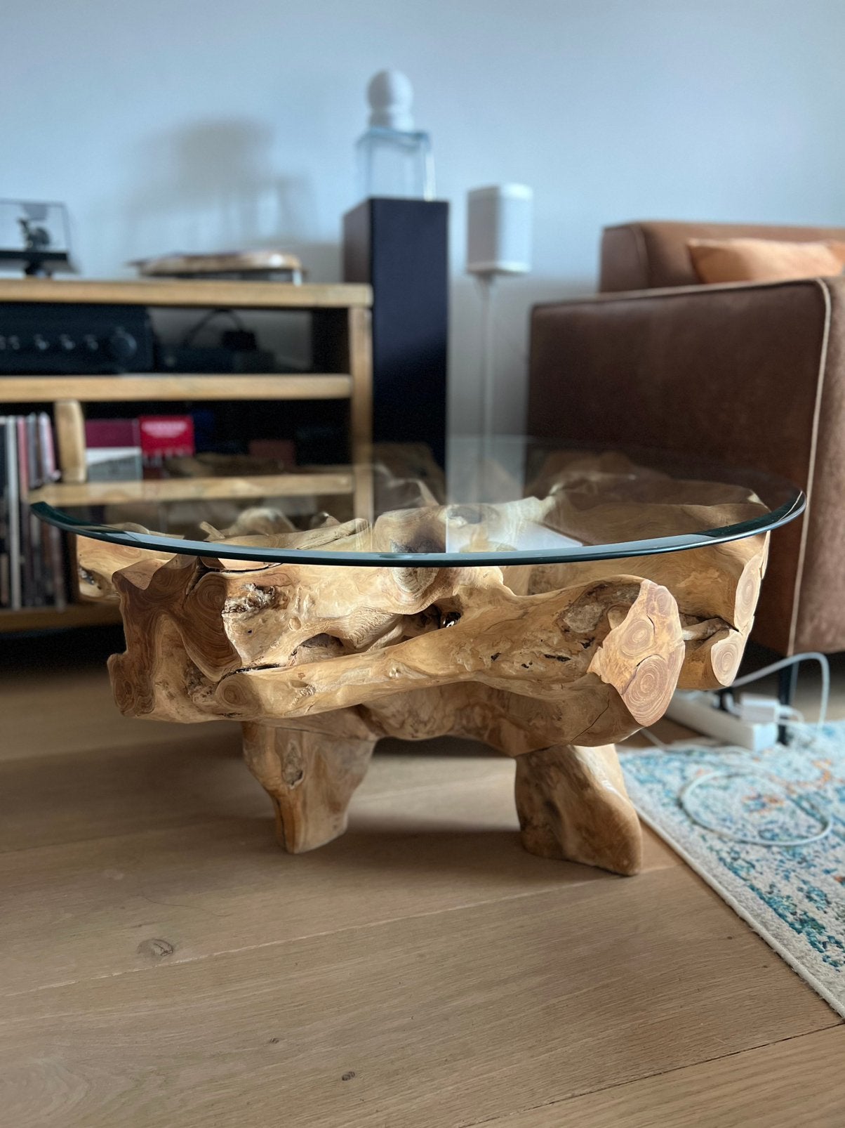 Wortelhout salontafel, Huis en Inrichting, Ophalen, 50 tot 100 cm, Zo goed als nieuw, Teakhout