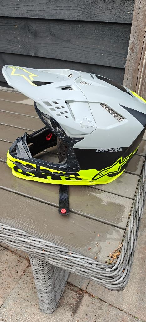 Alpinestars SM8 crosshelm XL zgan, Motoren, Kleding | Motorhelmen, Overige merken, XL, Ophalen of Verzenden, Tweedehands