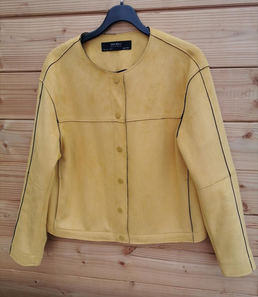 ZARA suèdelook jack mt. M, Kleding | Dames, Jasjes, Kostuums en Pakken, Nieuw, Jasje, Maat 38/40 (M), Geel, Verzenden