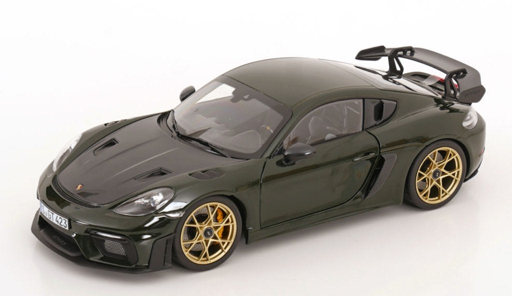 Porsche Cayman GT4 RS Weissach Groen 2023 1/18 NOREV 187250