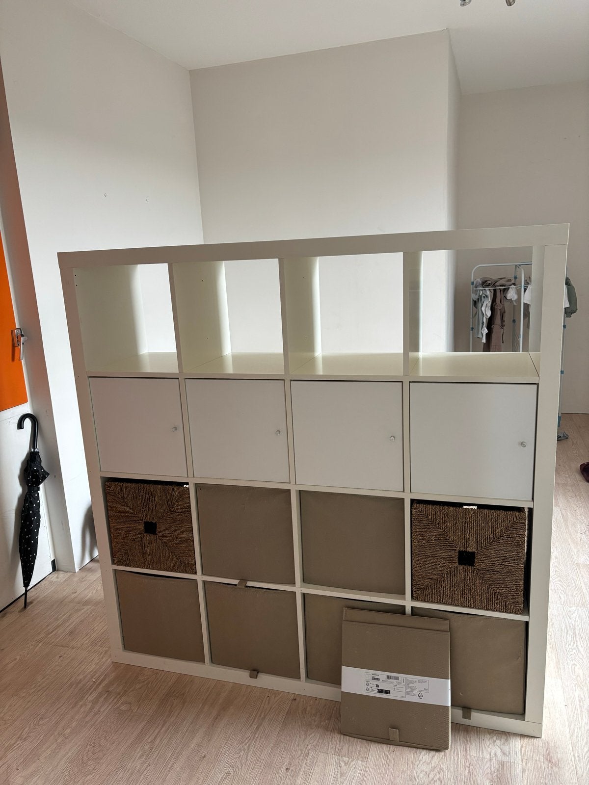 IKEA Kallax Kast met 10 vakken, deuren en manden, Ophalen, Gebruikt