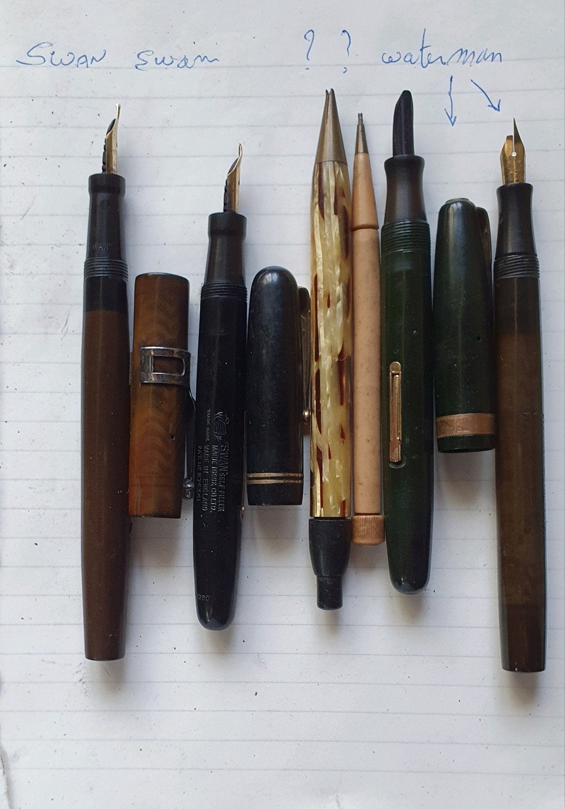 Swan  Waterman  fountain pen's, Ophalen of Verzenden, Zo goed als nieuw, Vulpen, Waterman