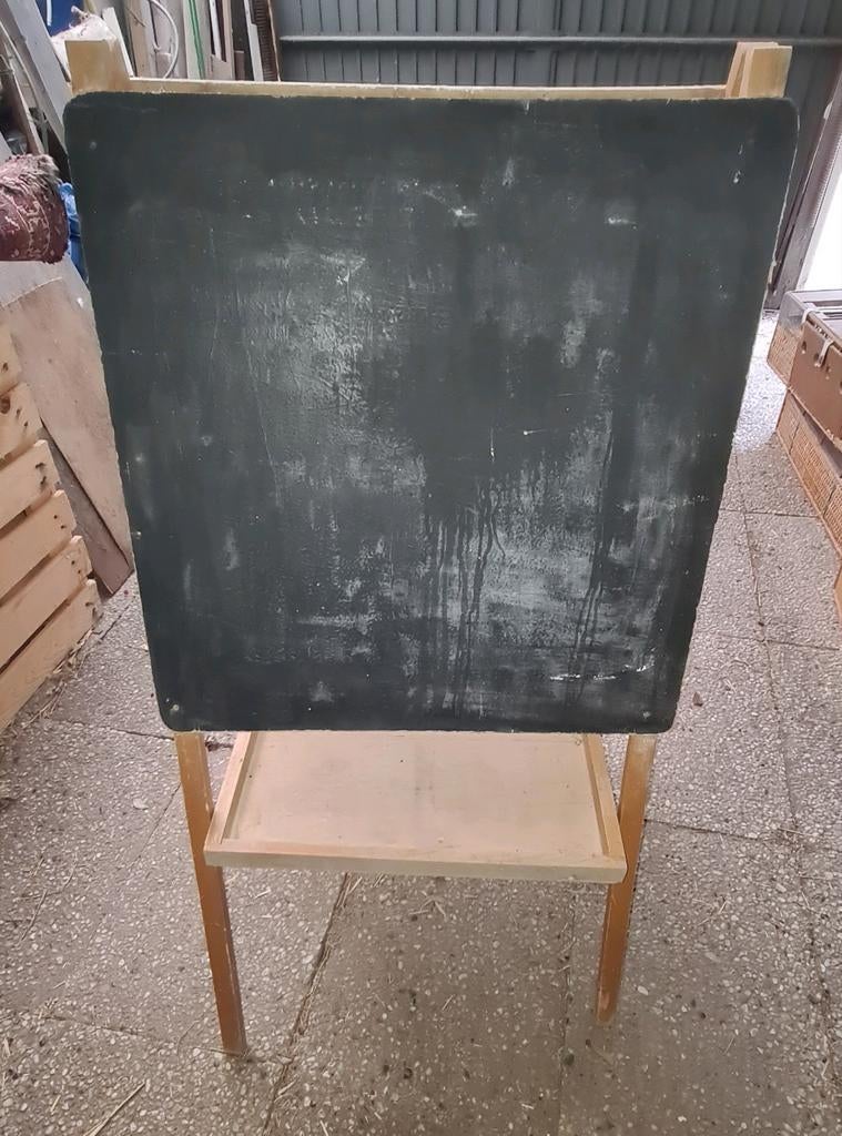 Vintage houten krijtbord en whiteboard, Diversen, Schoolborden, Ophalen, Gebruikt, Krijtbord