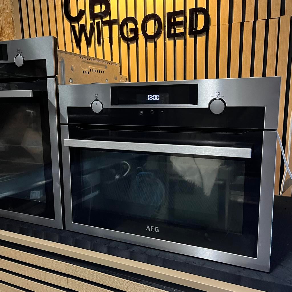 Luxe AEG set combi oven magnetron + solo oven, Ophalen, Refurbished, Oven met grill, Inbouw
