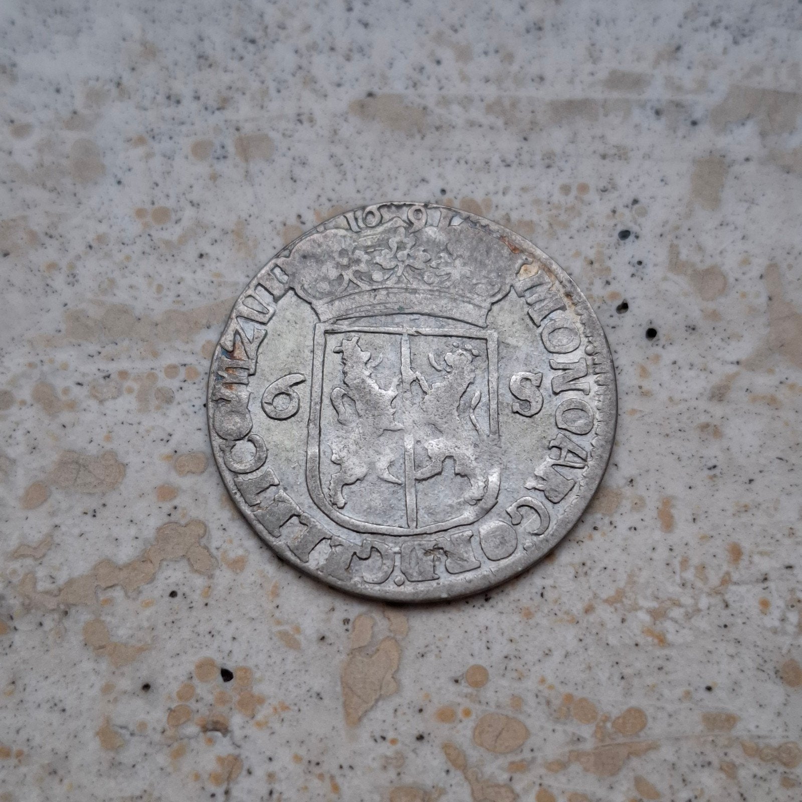 Rijderschelling Gelderland 1691, Postzegels en Munten, Ophalen of Verzenden, Vóór koninkrijk, Losse munt, Zilver
