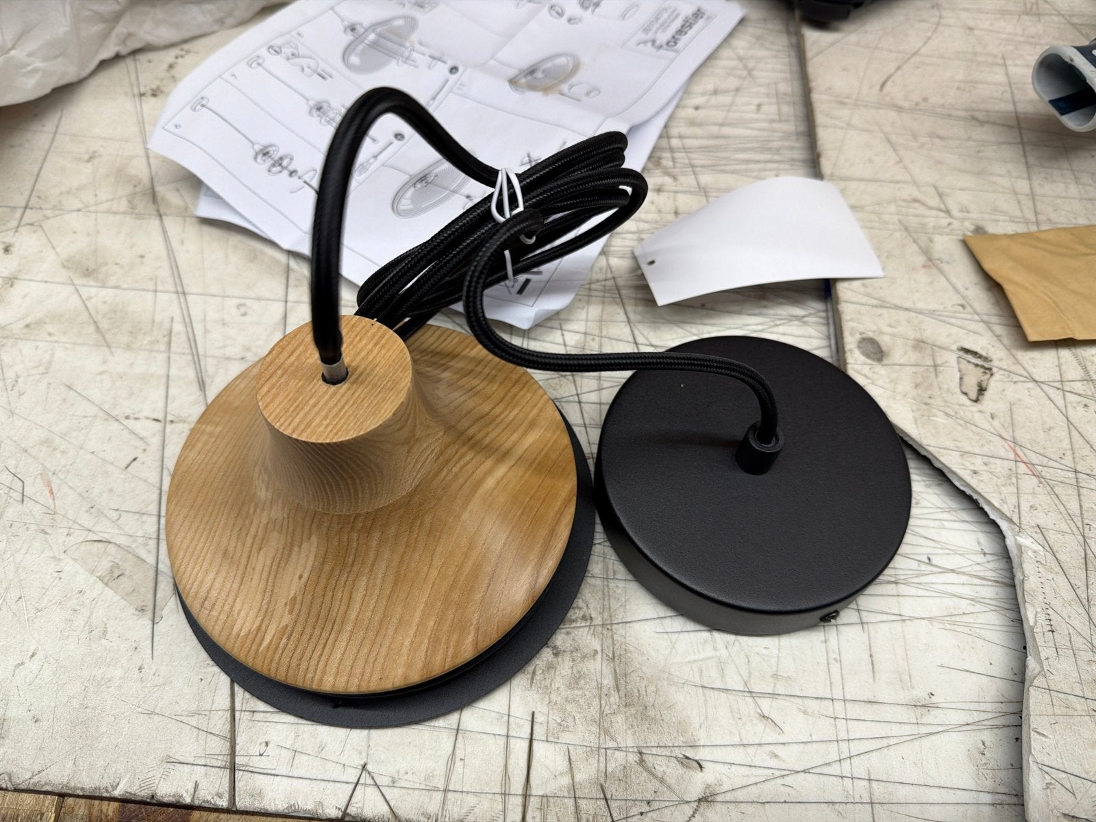 Forestier Houten Hanglamp (onderdeel mi, Nieuw, Ophalen of Verzenden, Rond, Nvt