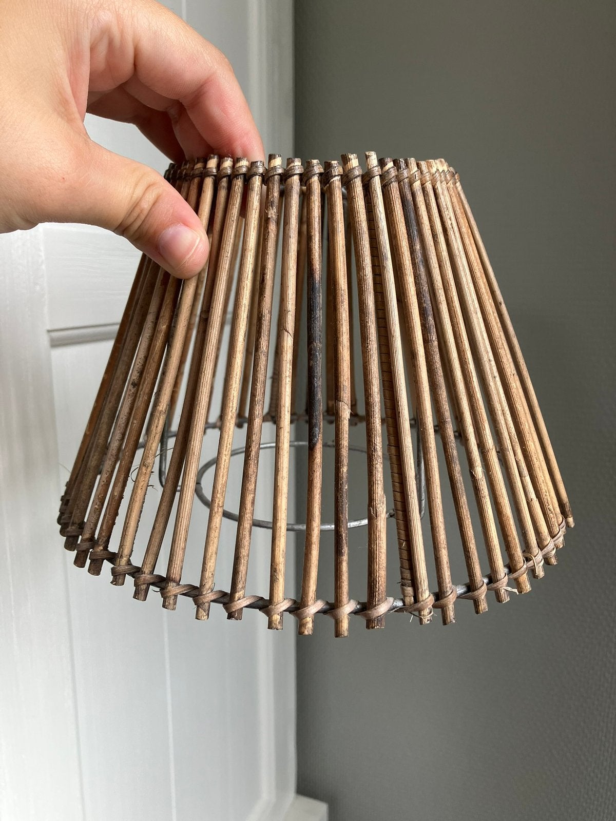 Riet rieten rotan rattan lampenkap klein, Huis en Inrichting, Ophalen of Verzenden, Zo goed als nieuw