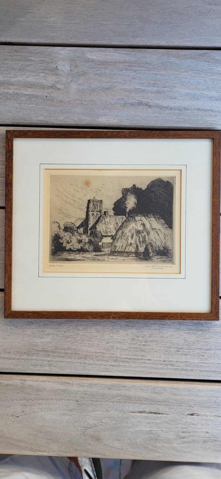 Ets van Hendrik de Laat - Vughts toren, 25 cm, Ets, 29 cm, Landschap