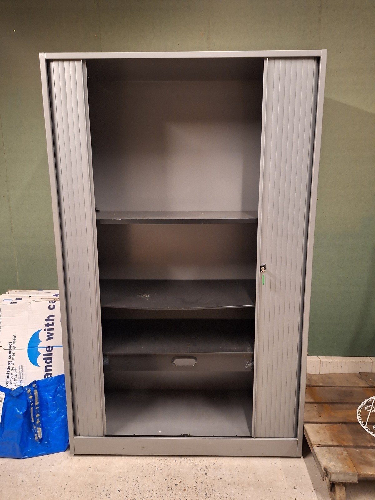 Archiefkast schuifdeuren 195 x 120 x 45 archief kast metaal, Ophalen, Gebruikt, 100 tot 150 cm, Met slot