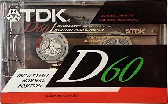 NIEUW 2X Cassette Tape TDK D-60 Normaal Position type I, Cd's en Dvd's, Ophalen, 2 t/m 25 bandjes, Overige genres, Nieuw in verpakking