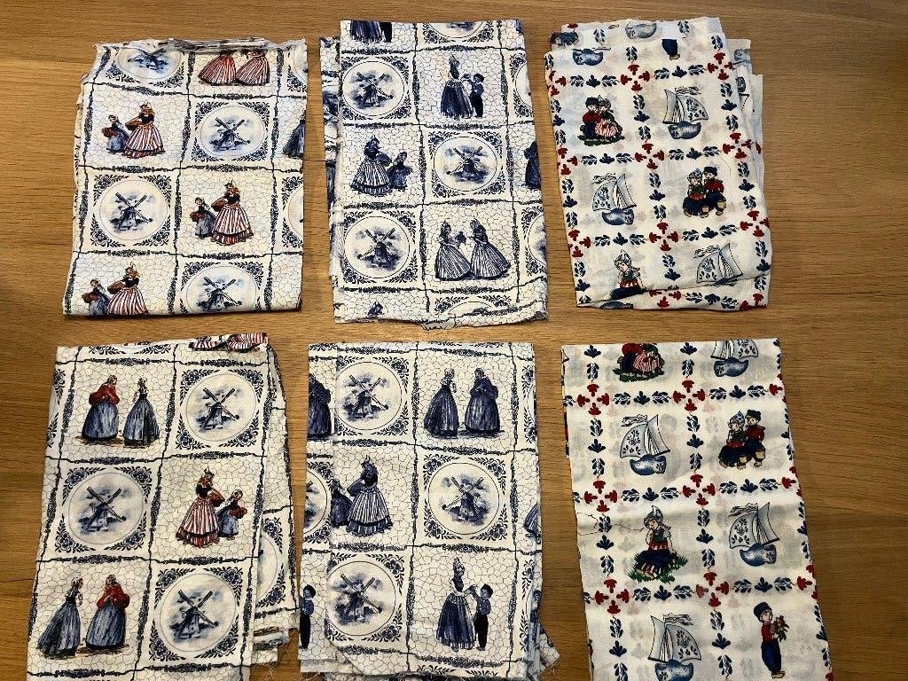 Pakketje Oud-Hollandse stofjes, Overige kleuren, 120 cm of meer, Nieuw, Ophalen of Verzenden
