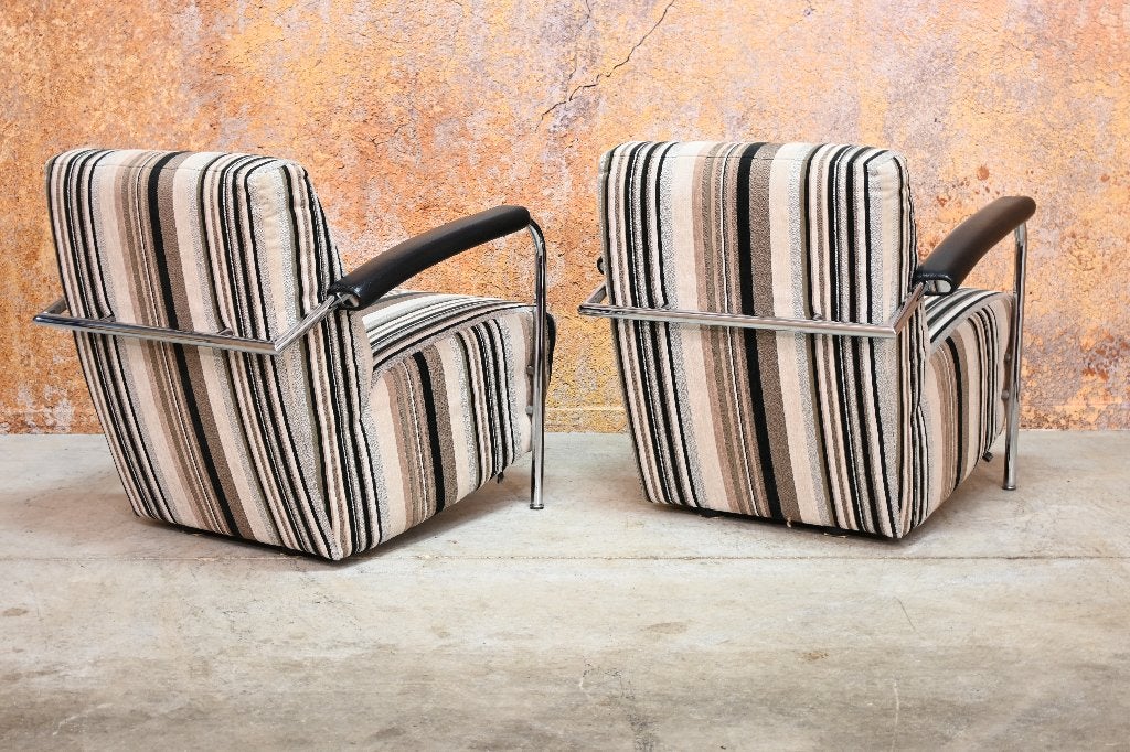 ZGANieuw 2 stoffen Leolux Scylla design fauteuils, Leolux, Leolux, 75 tot 100 cm, Ophalen of Verzenden