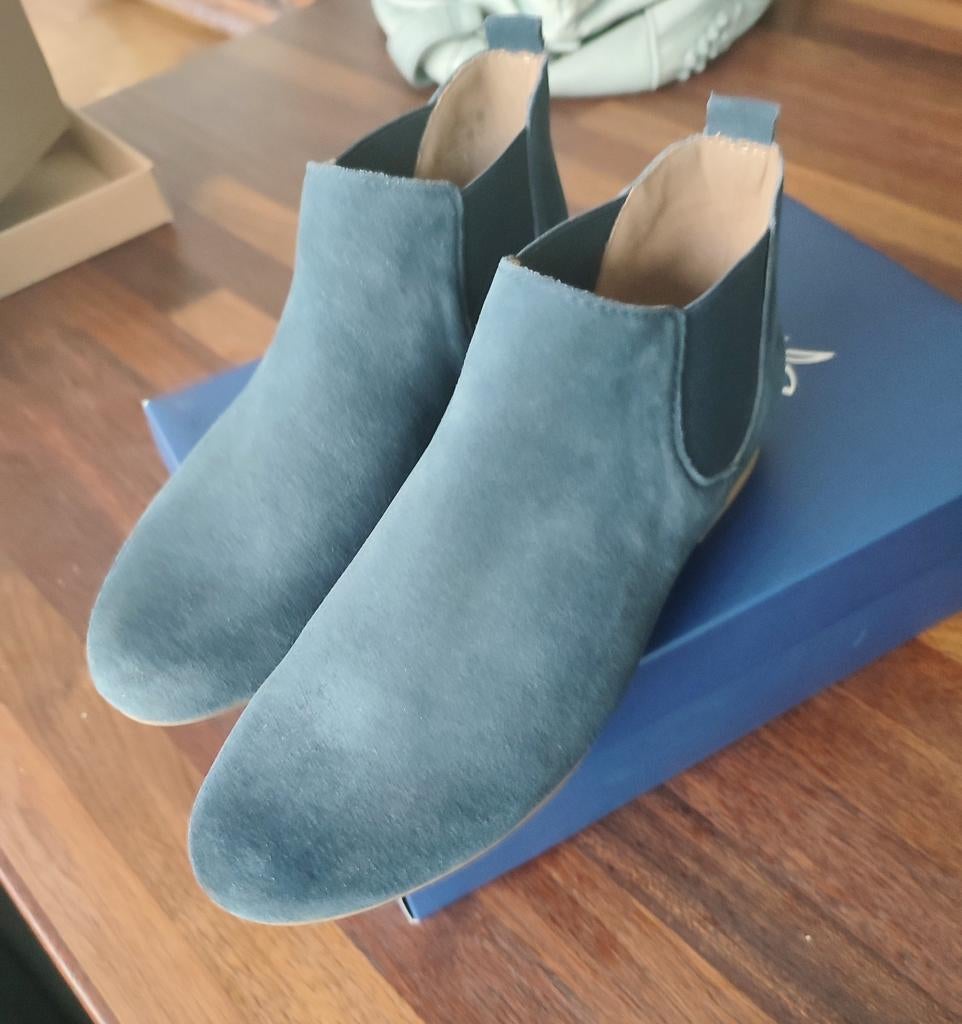 Blauwe suède enkellaarsjes maat 38 Nieuw, Ophalen of Verzenden