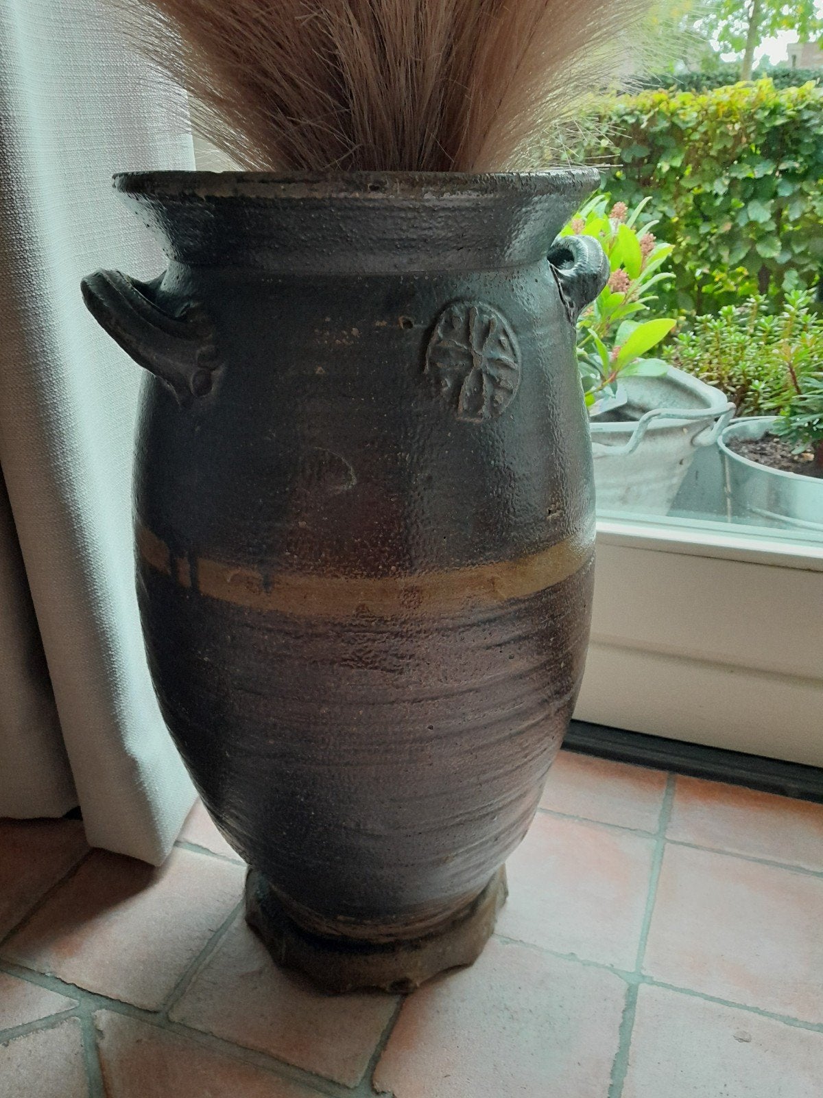 Antieke 55cm!! unieke Zoutgeglazuurde Steengoed Pot uit Lang, Antiek en Kunst, Ophalen