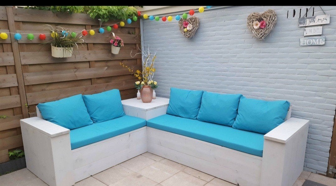 Mooie blauwe tuinkussens van Eldovi, Ophalen