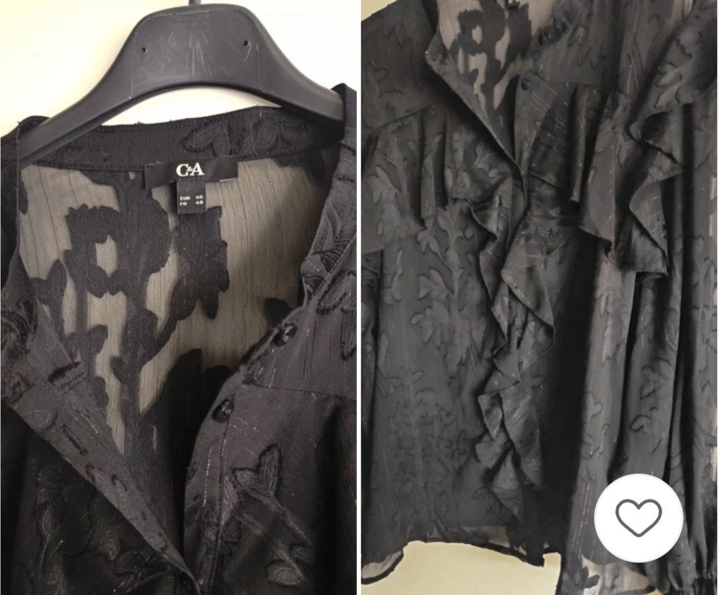 Blouse opengewerkt 46, Kleding | Dames, Blouses en Tunieken, Verzenden, Nieuw, Maat 46/48 (XL) of groter, Zwart
