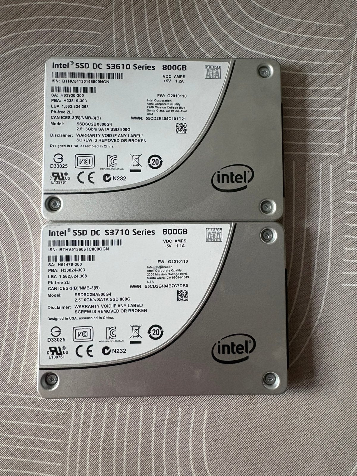 Intel dc s3610 800gb ssd prijs per stuk 2 op voorraad, Computers en Software, Harde schijven, Intern, Gebruikt, Ophalen of Verzenden