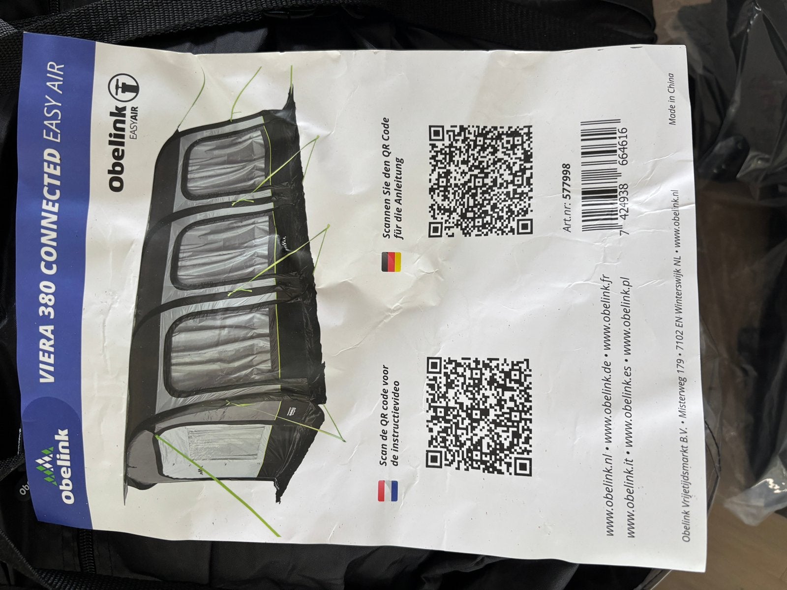 !!Hele mooie opblaas voortent connected easy air-1x gebruikt, Ophalen, Zo goed als nieuw