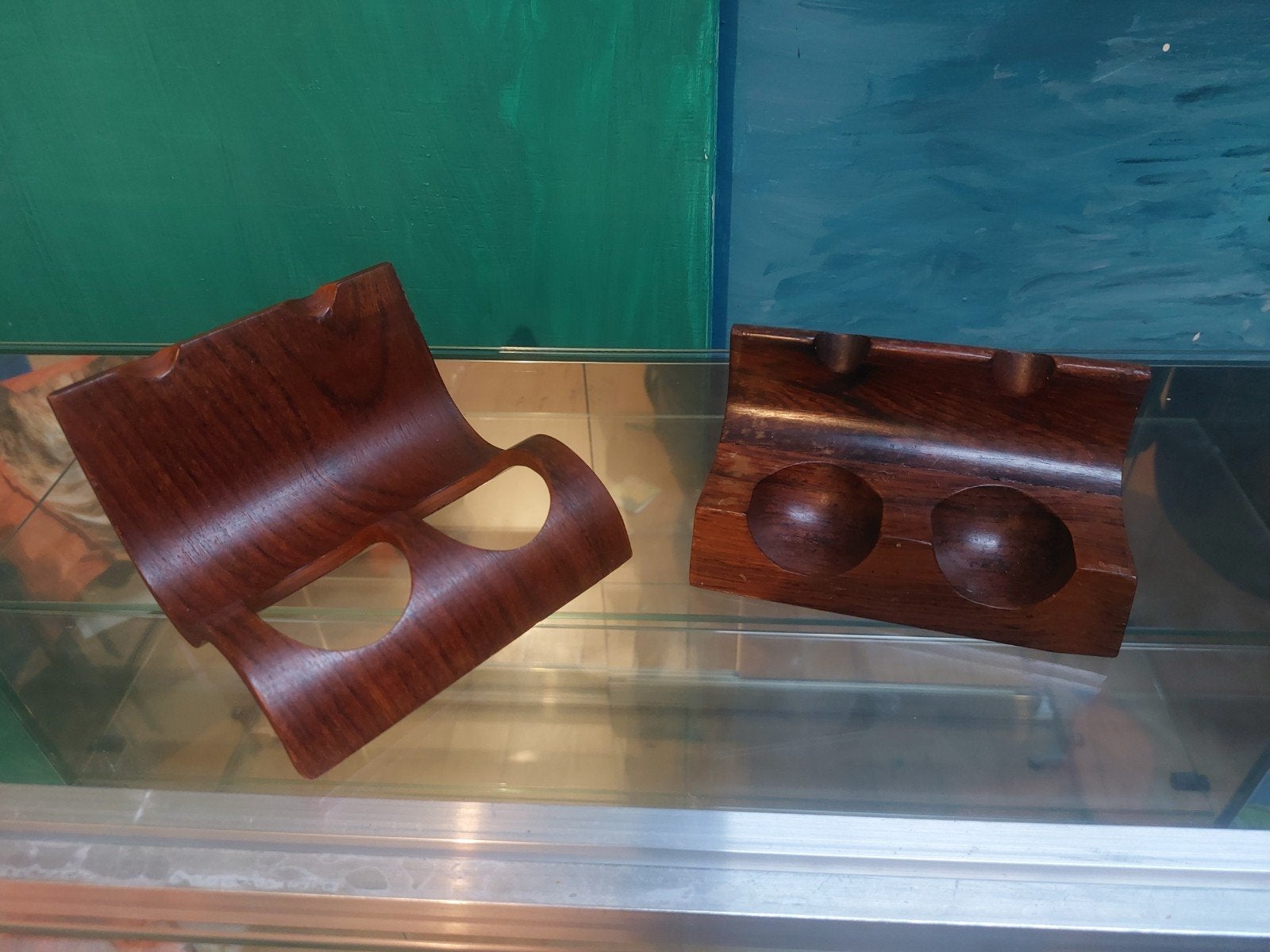 Vintage design pijpenhouder Jean Gillon jaren 60 woodart, Ophalen of Verzenden, Gebruikt, Sigarenbandjes