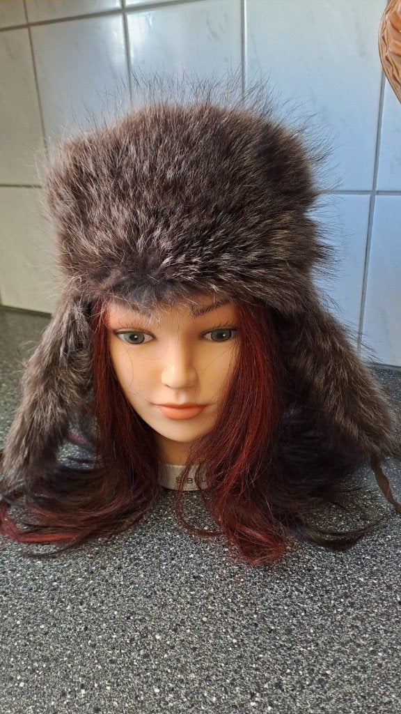 Vintage warme bontmuts/hoed, Kleding | Dames, Onbekend, Zo goed als nieuw, Onbekend, Onbekend