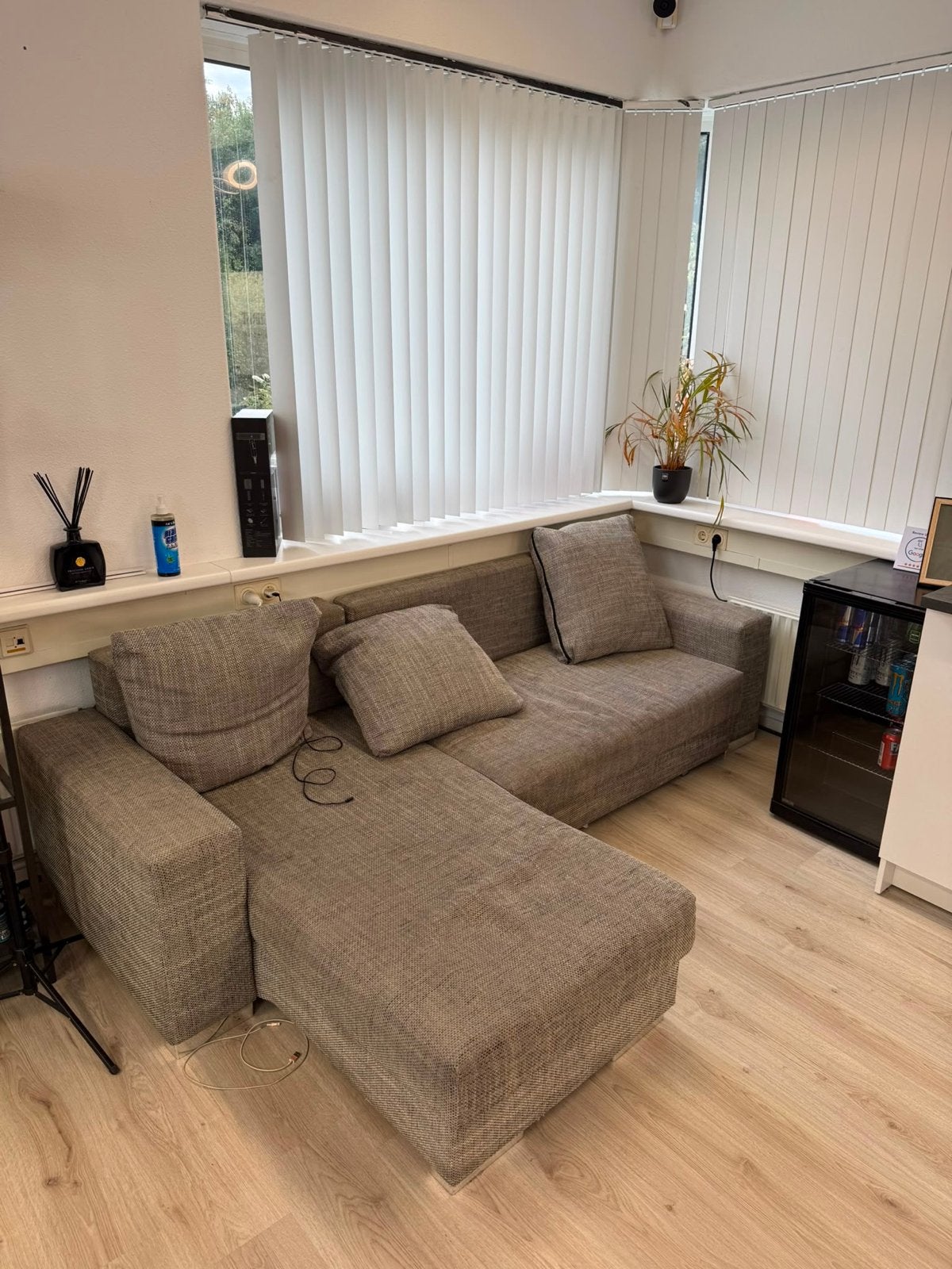 Slaapbank met chaise longue, Ophalen, Gebruikt, Stof