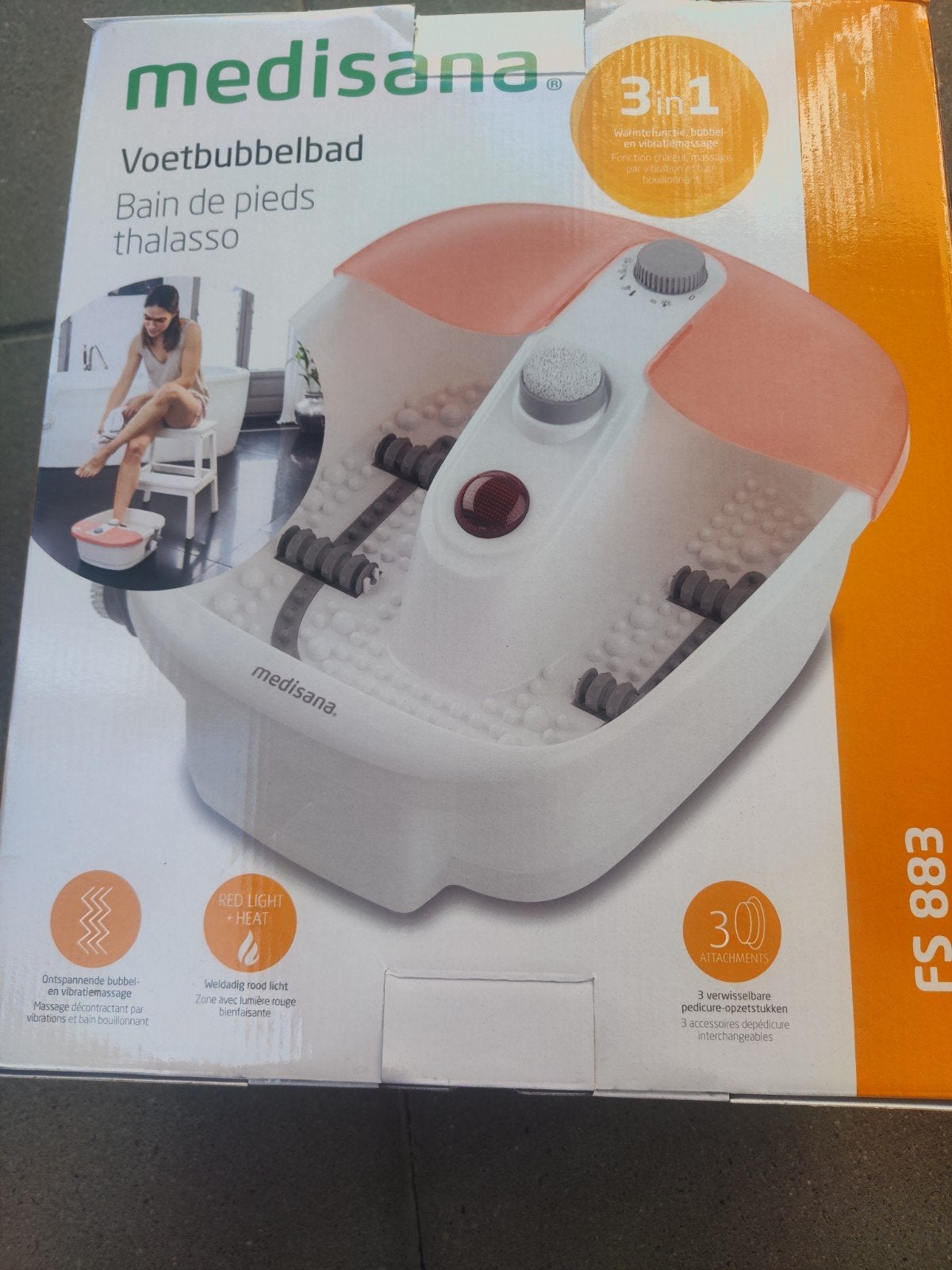 Medisana Voetbubbelbad FS 883 - 3-in-1 Thalasso Voetspa, Ophalen, Nieuw, Hand- en Voetverzorging