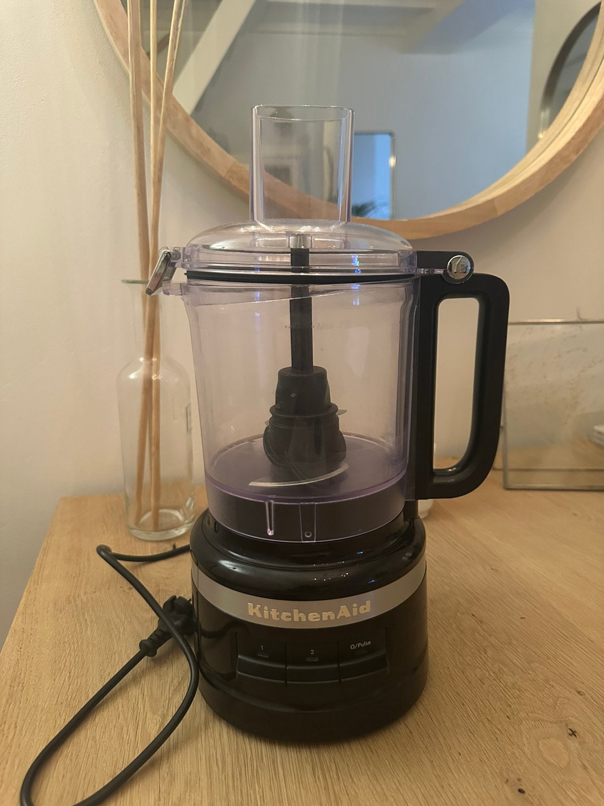 Kitchenaid foodprocessor zwart, Ophalen of Verzenden, Zo goed als nieuw, 2 snelheden