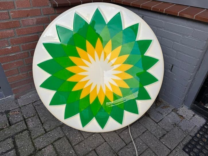 BP Lichtbak Reclamebord - Vintage Olie Maatschappij Logo, Verzamelen, Merken en Reclamevoorwerpen, Ophalen, Gebruikt, ., Lichtbak of (neon) lamp
