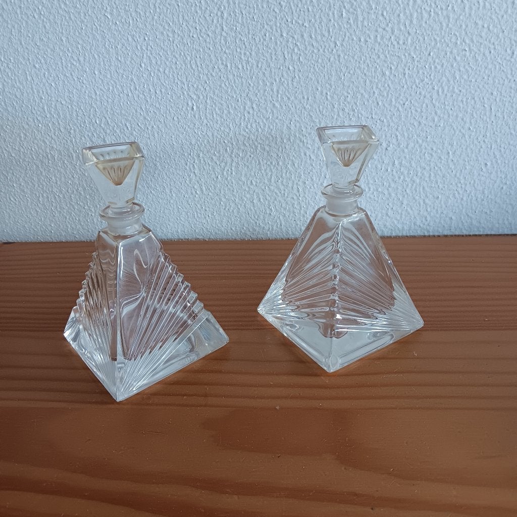 2  glazen parfumflesjes RCR, Cristalleria Italiana. vintage, Ophalen of Verzenden