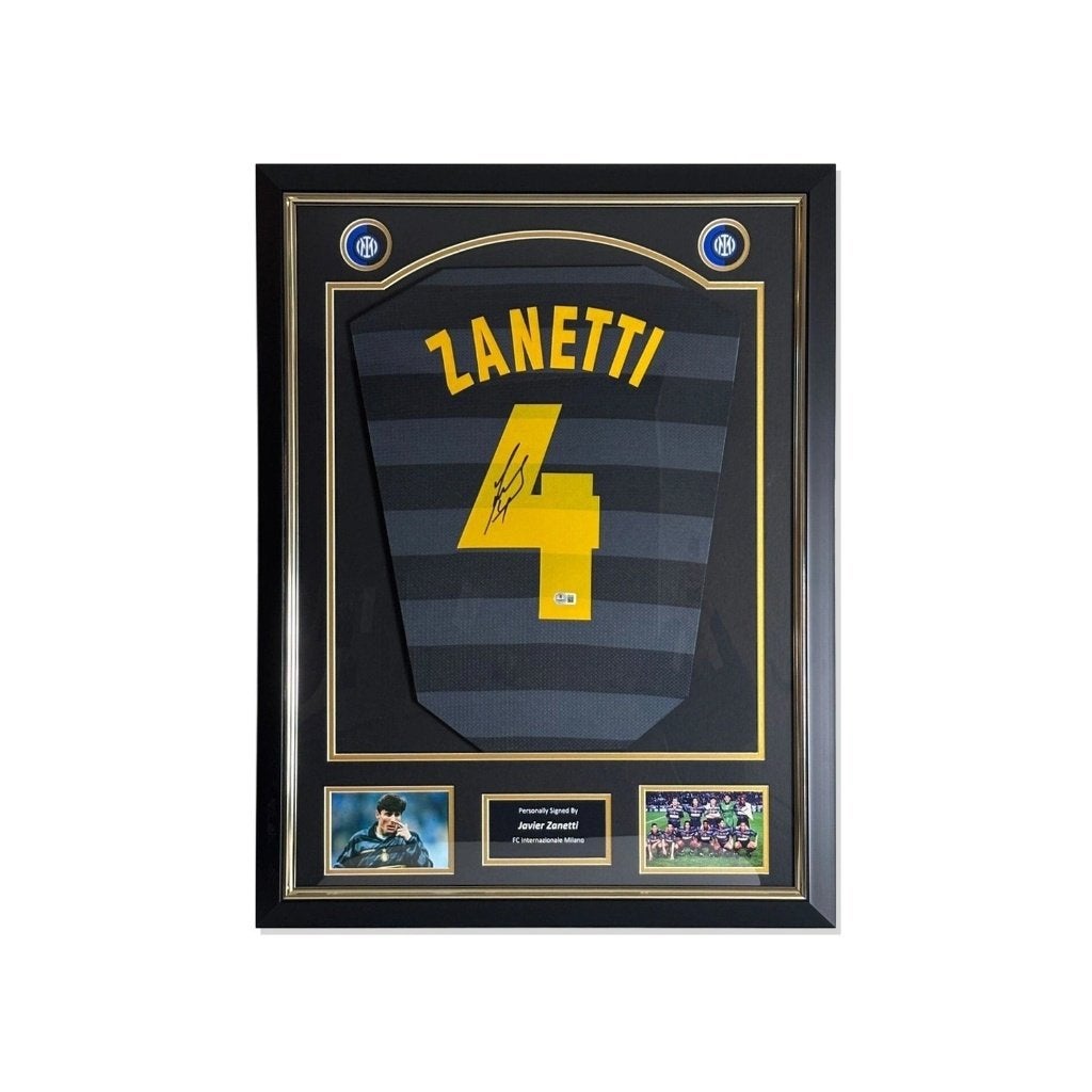 Zanetti gesigneerd Inter 1998 UEFA Cup shirt Deluxe Frame, Verzamelen, Buitenlandse clubs, Shirt, Info@sportmemorabilianetherlands.com