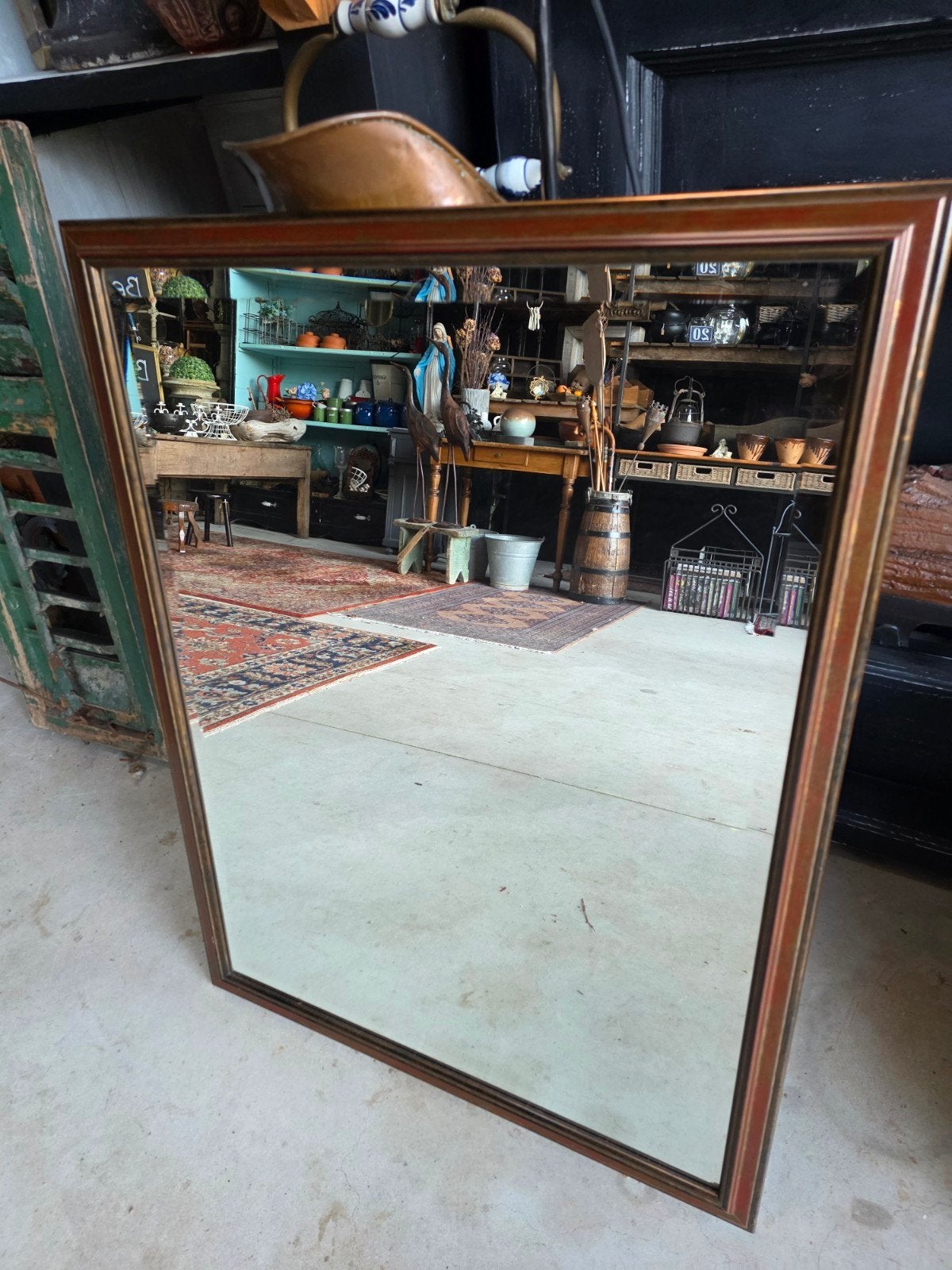brocante spiegel, Ophalen, Gebruikt, Minder dan 100 cm, Rechthoekig
