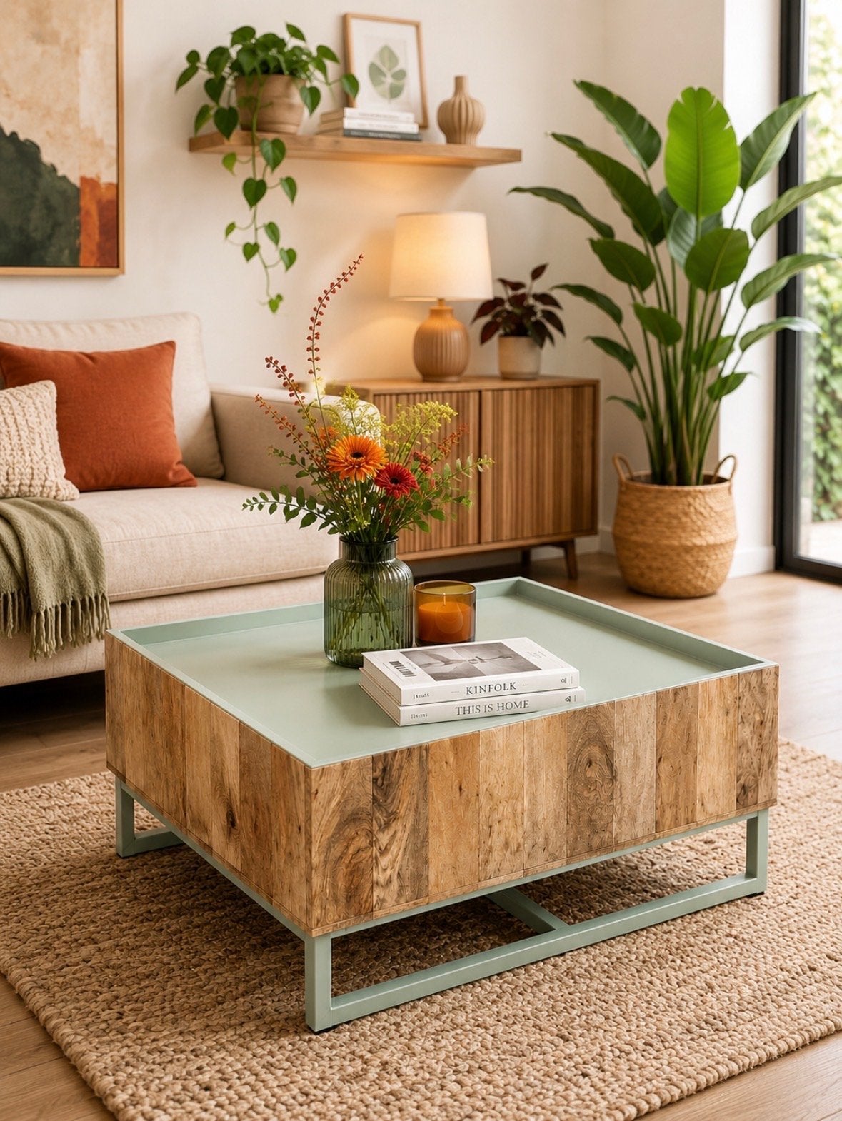 By Boo bijzettafel Hopper groen small 33x62x62, Huis en Inrichting, Tafels | Salontafels, Ophalen, Vierkant, Nieuw, 50 tot 100 cm
