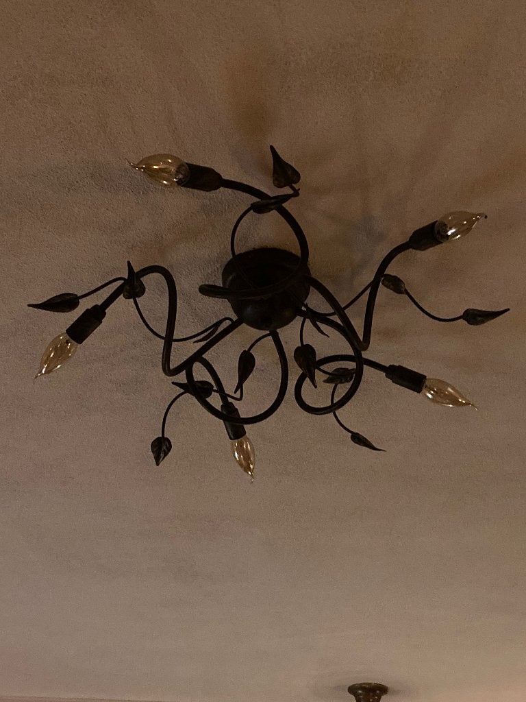Plafond lamp messing, Huis en Inrichting, Lampen | Plafondlampen, Ophalen, Vintage, E14 (klein), Zo goed als nieuw