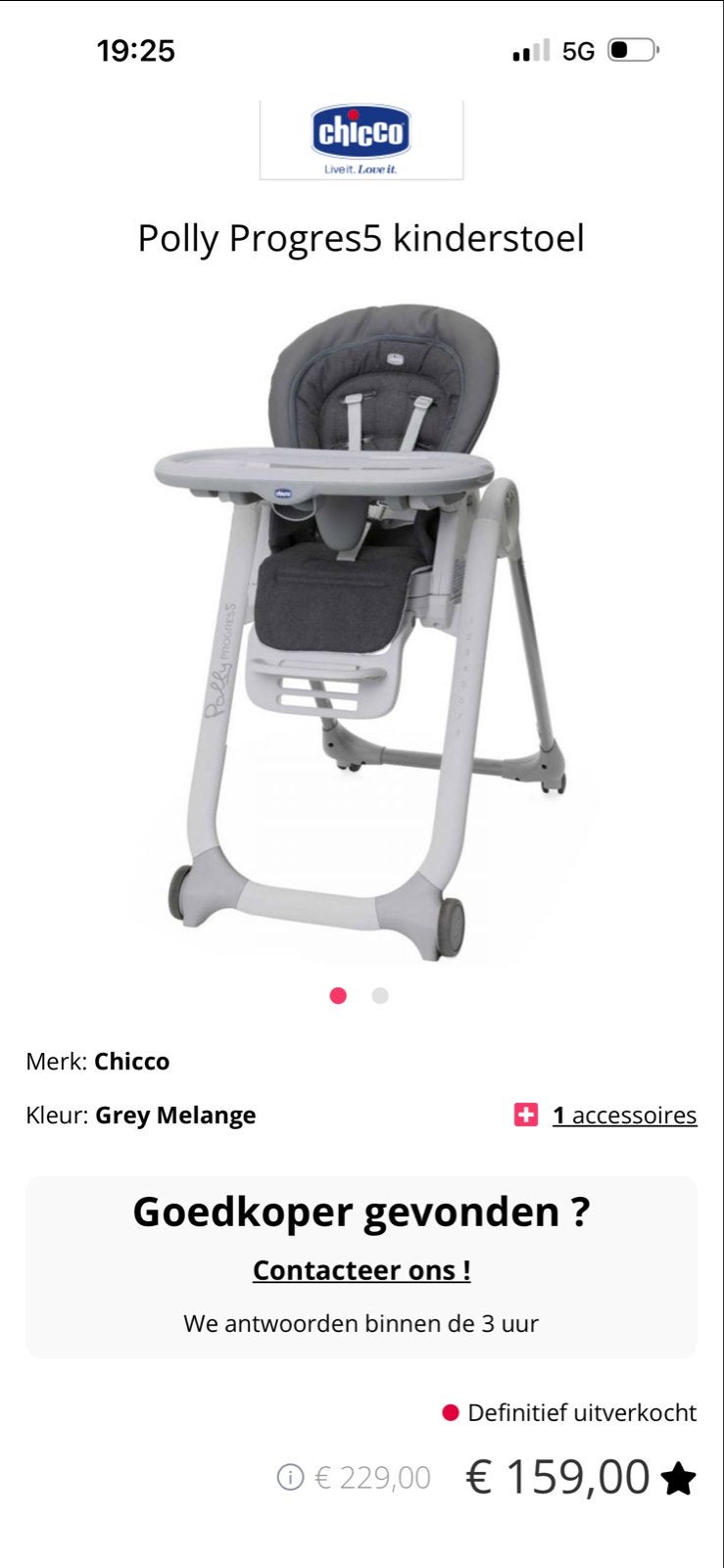 Chicco Polly kinderstoel, Kinderen en Baby's, Kinderstoelen, Ophalen of Verzenden, Gebruikt, Meegroeistoel, Afneembaar eetblad