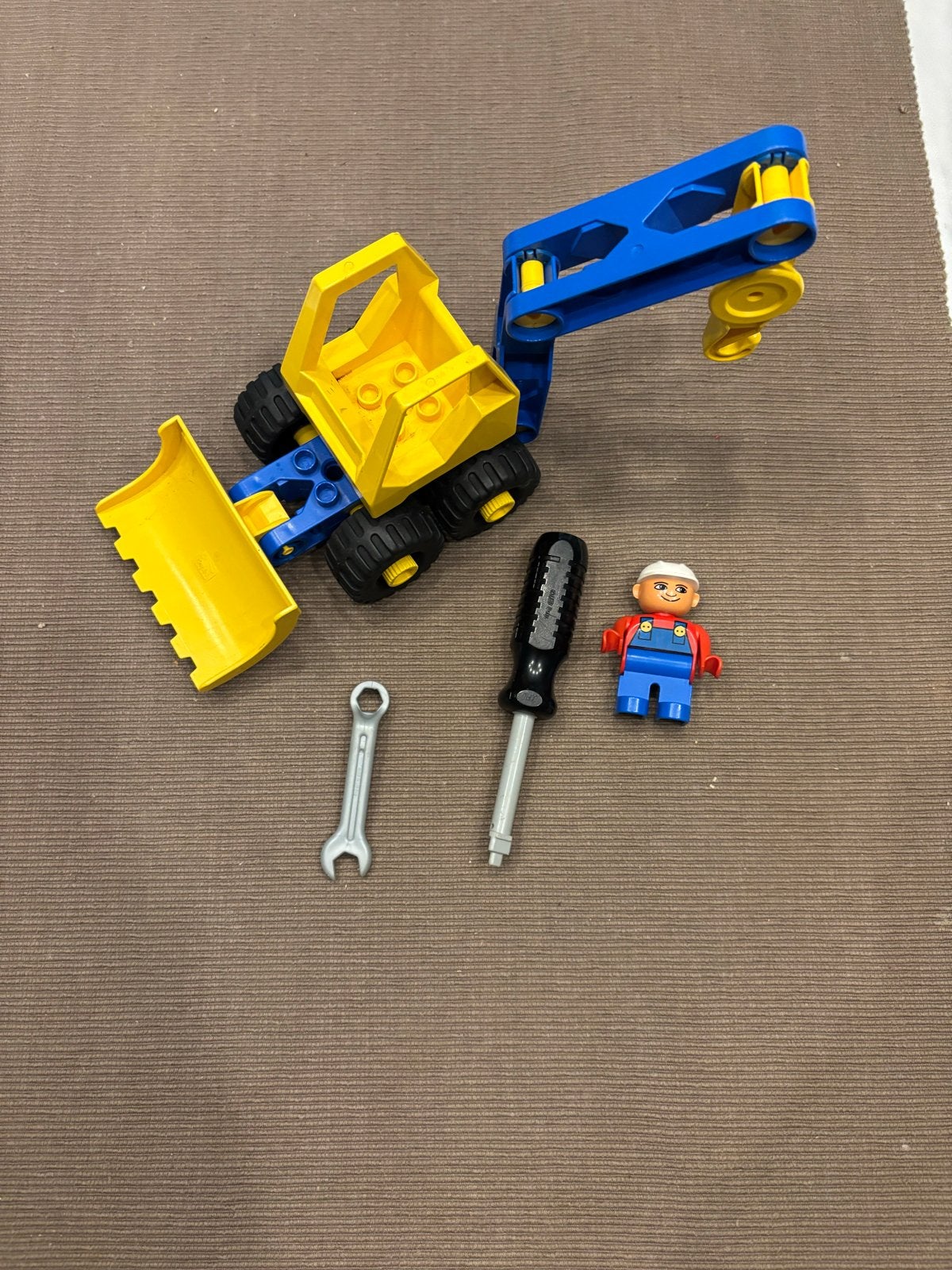 Lego Duplo Toolo 2910 Bulldozer Kraan met figuur en gereedsc, Gebruikt, Ophalen of Verzenden, Duplo, Toolo
