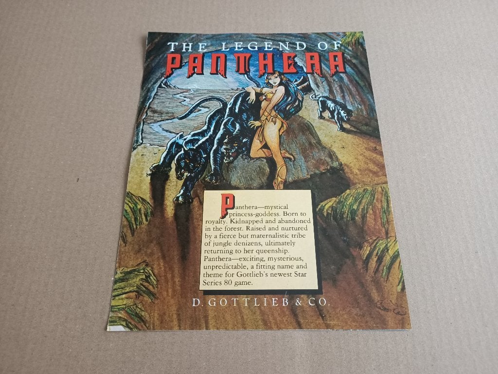 Flyer/ Folder: Gottlieb Panthera (1980) Flipperkast, Ophalen of Verzenden, Gebruikt, Elektronisch, Flipperkast