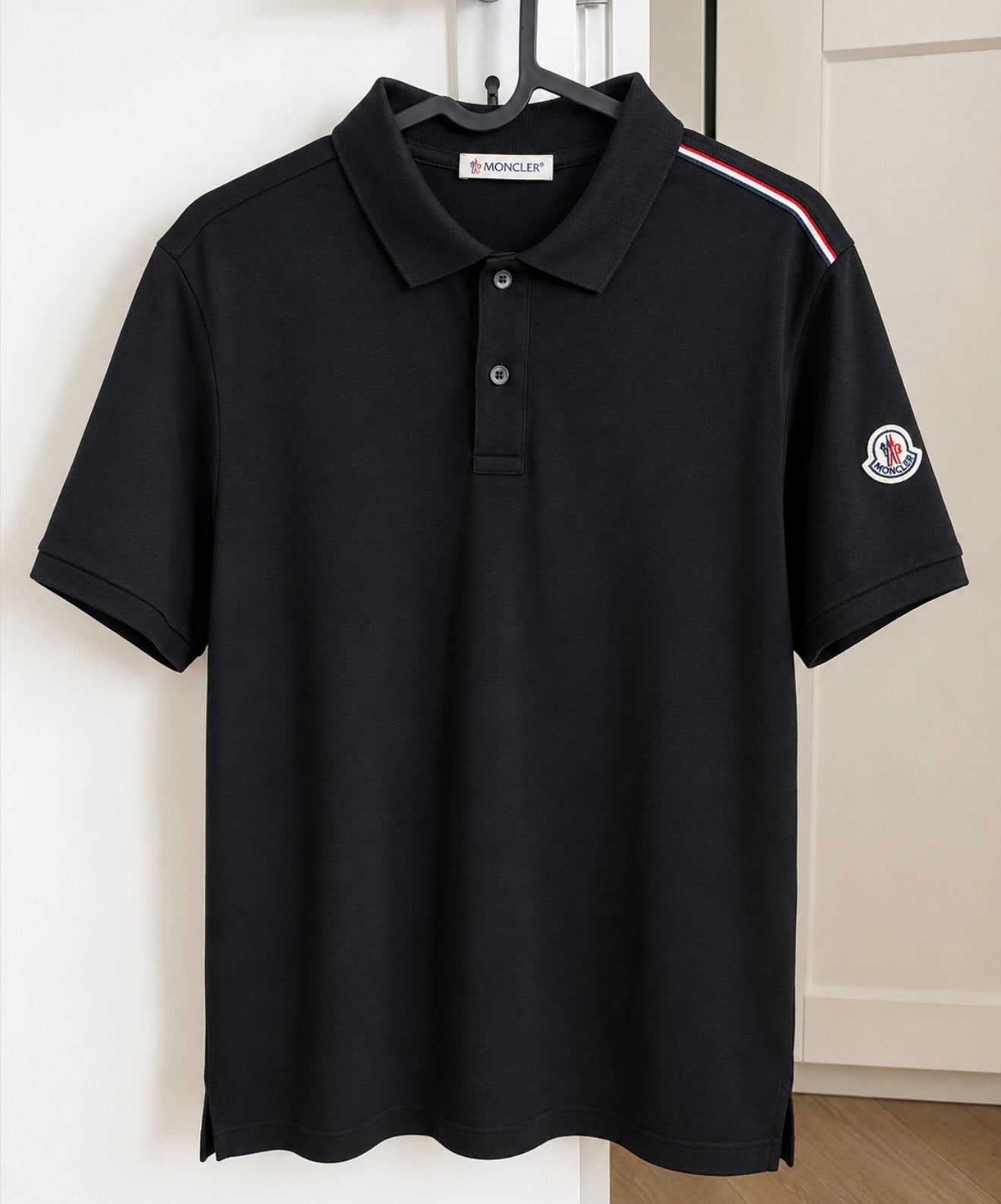 Moncler polo donker blauw, Ophalen of Verzenden, Zo goed als nieuw, Blauw