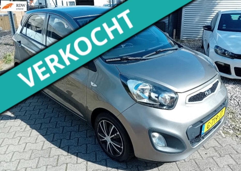 Kia Picanto 1.0 Cvvt 5-DRS 2012 Grijs SLECHTS 143 DKM! AIRCO, Voorwielaandrijving, Stof, Zwart, 4 cilinders